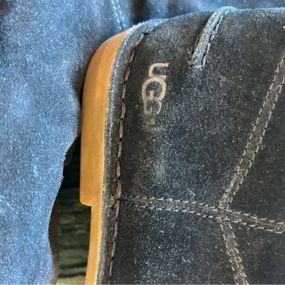 UGG Over the Knee Black Suede Leather Boots 8.5 055 - Picture 7 of 8